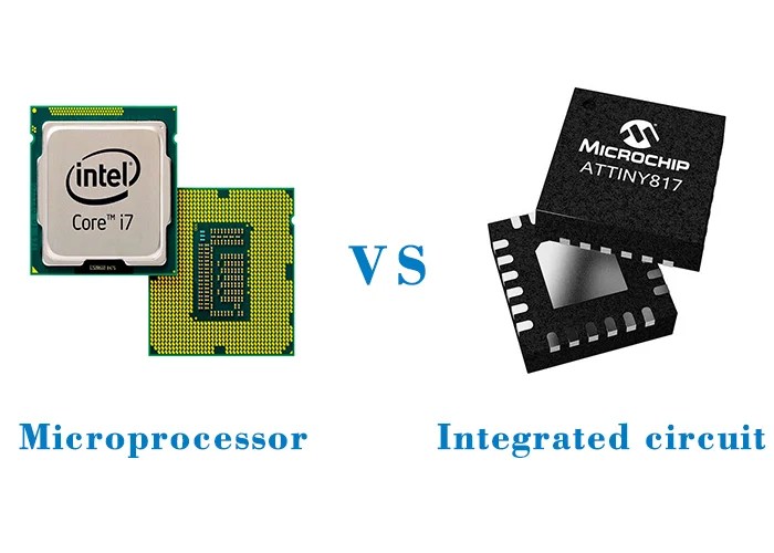 How is a microprocessor different from an integrated circuit